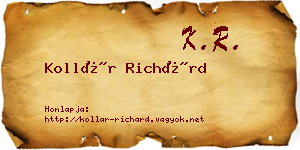 Kollár Richárd névjegykártya