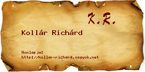 Kollár Richárd névjegykártya